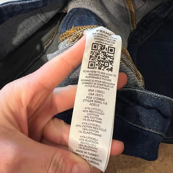 FRAME Sailor Snap High Rise Wide Leg Flared Denim Jeans Size 34 - Picture 9 of 16